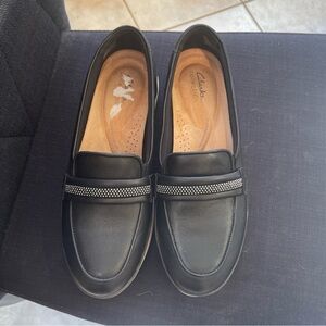 Clarks Women’s Collection Zylah Sine Black Loafers